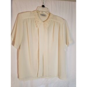 Women's Impressions Vintage Ivory Lace Shirt Size XL